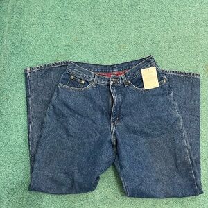 L.L. Bean Flannel Lined Relaxed Fit Blue Jeans